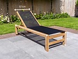 Trento-Teak-Liege mit Batyline in Schwarz