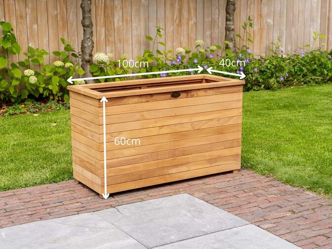 Teak-Pflanzkübel 40 x 100 x 60 cm