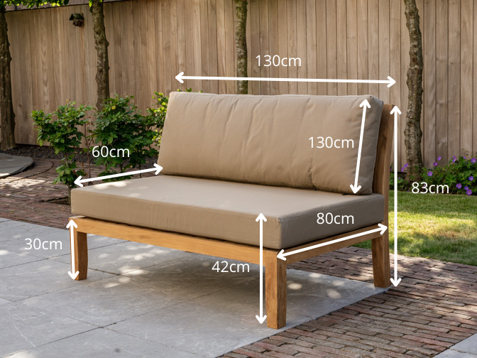 Polster für Loungemodul New Ibiza 130cm - Grau meliert 163