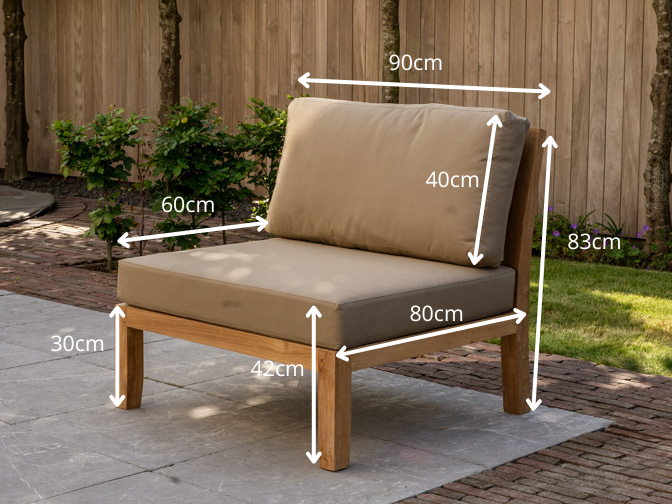 Polster für Loungemodul New Ibiza 90cm - Sand