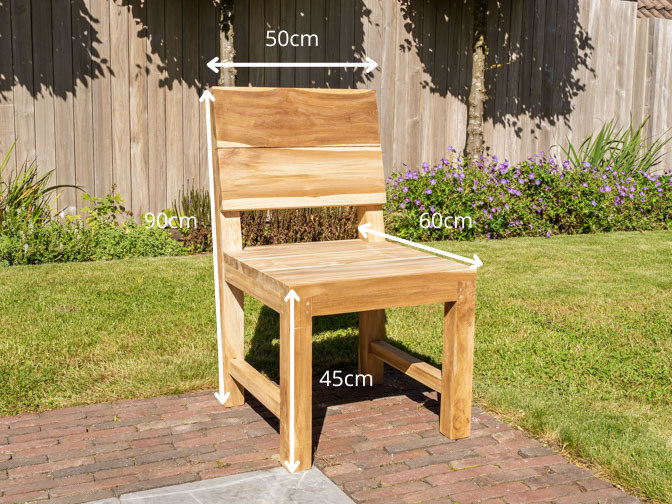 Teak-Gartenstuhl Napoli ohne Armlehnen