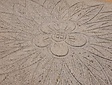 Naturstein-Trittsteine mit Blumenmotiv +/- 55x40cm