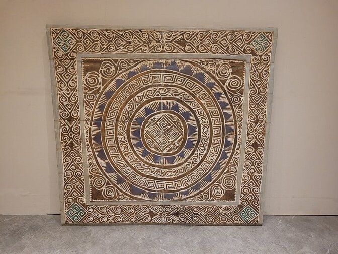 Wanddekoration mit Holzschnitzerei 120 x 110 cm – SKA24106-09