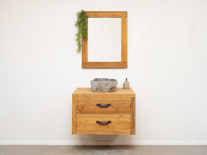 Komplettes Waschbecken-Set 80 cm – Natur