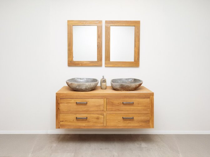 Waschtisch-Set 140 cm - Teak natur