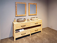 Badmöbel-Set aus Holz 180 cm – White Wash