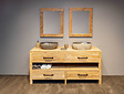 Badmöbel-Set aus Holz 180 cm – White Wash