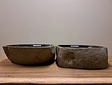 2 Flusssteinwaschbecken - 46x43x15cm - FL22863