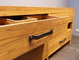 Badmöbel-Set 200 cm naturfarben inkl. Schrank Spiegeln und Waschbecken