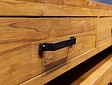 Badezimmermöbel-Set aus Holz 200 cm Naturfarbe inkl. Schrank Spiegel und Waschbecken