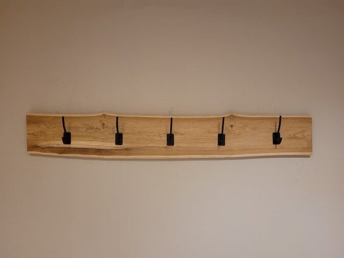 Teak-Wandgarderobe mit 5 Haken 20x120cm