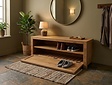 Teak-Schuhschrank 130 cm – Natur