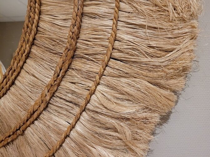 Runder Spiegel 105 cm - Mastella - Abaca-Rahmen