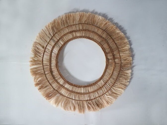 Runder Spiegel 105 cm - Mastella - Abaca-Rahmen