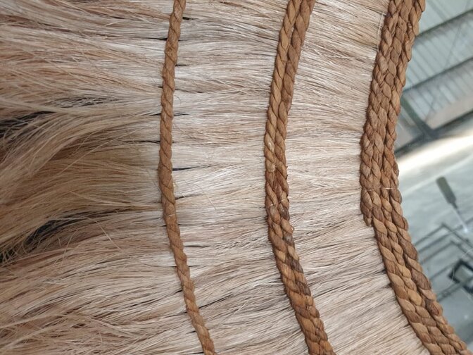 Runder Spiegel 105 cm - Mastella - Abaca-Rahmen