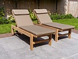 2x Teak-Sonnenliege Mugello mit Polster