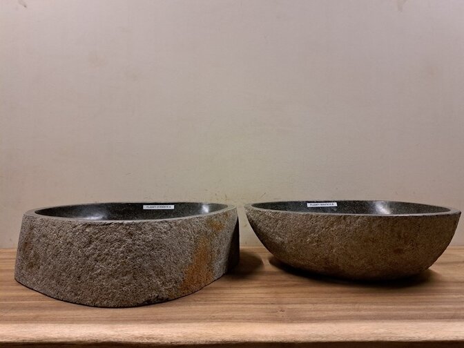 2 Flusssteinwaschbecken - 50x47x15cm - FL22471