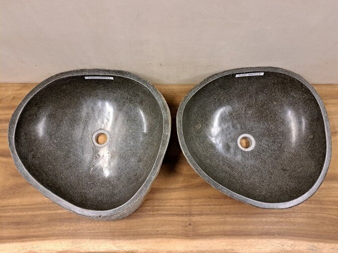 2 Flusssteinwaschbecken - 50x47x15cm - FL22471