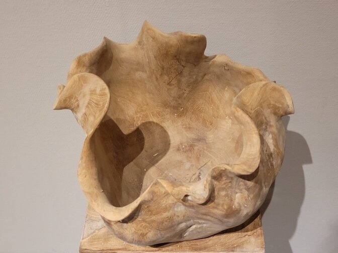Teakholzvase – naturbelassen – 35 x 35 cm