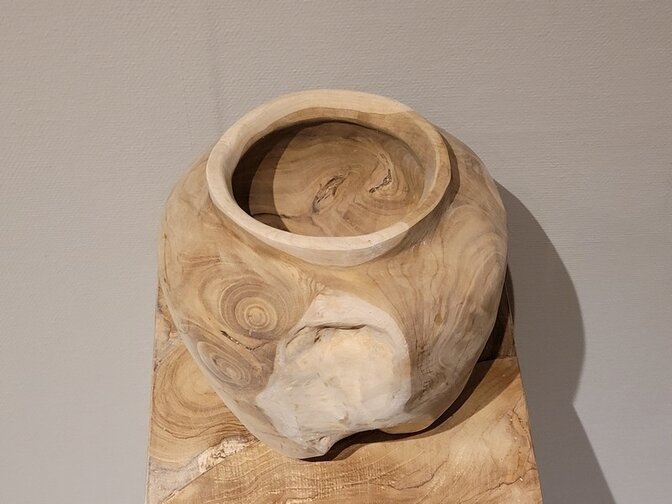 Wurzelholz-Vase aus Teak– 22 x 25 cm