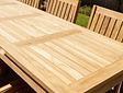 Teak Gartenset Verona 220 mit 6 Stühlen Torino vertikal