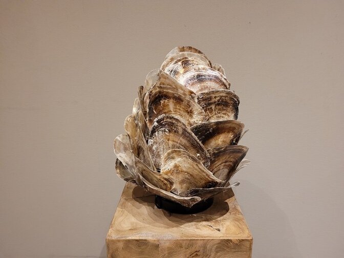 Tischlampenschirm mit Austernschalen – 30 x 40 cm