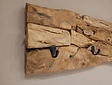 Wandgarderobe aus Teakholz 130 x 25 cm – Wurzelholz