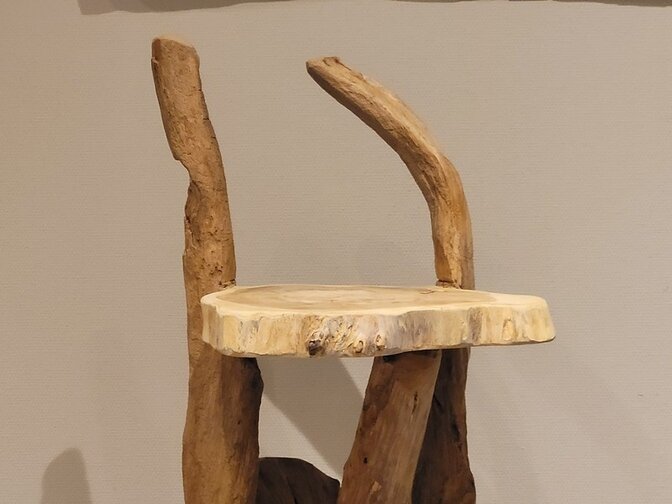 Etagere aus rustikalem Teak-Wurzelholz – 150 cm