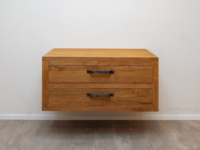 Hängender Waschtisch 110 x 45 x 50 cm – Naturfarbe