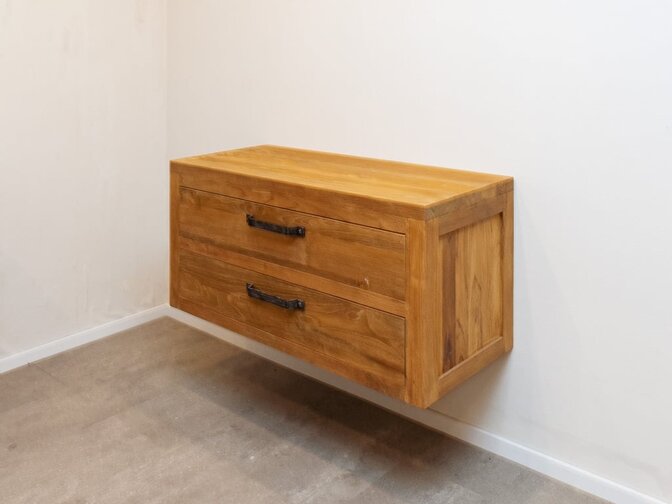 Hängender Waschtisch 110 x 45 x 50 cm – Naturfarbe