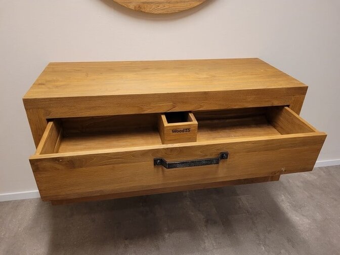 Hängender Waschtisch 110 x 45 x 50 cm – Naturfarbe