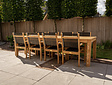 Teak Gartenset Verona 300 + 8 Gartenstühle Torino Batyline