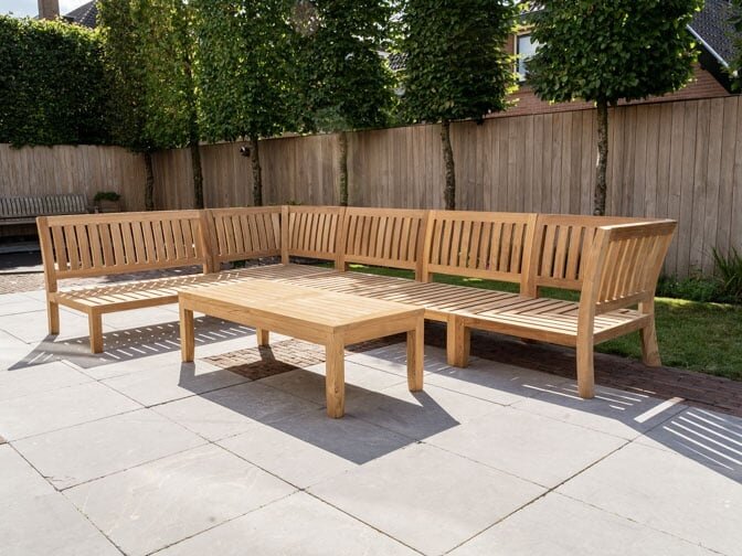 6 Personen Teak Lounge Ecksofa New Ibiza