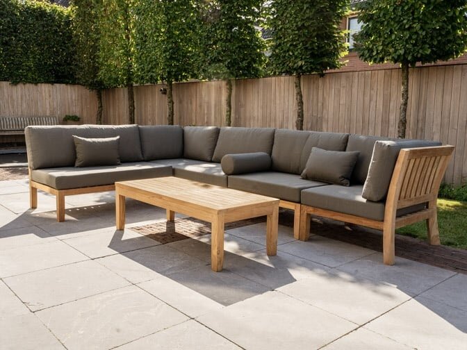 6 Personen Teak Lounge Ecksofa New Ibiza