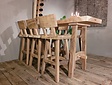 Mancave-Stehtisch 60 x 200 cm mit 6 Stehtischhockern