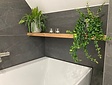 Schweberegal / Toilettenregal 110 x 25 x 3,5 cm Teak natur