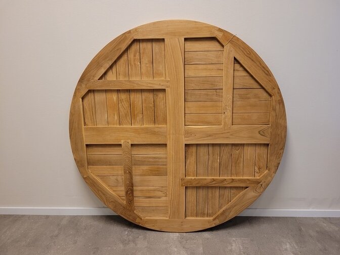 Teak-Tischplatte Toscane rund 120 x 3 cm
