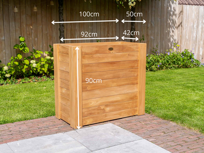 Teak-Pflanzkübel 50 x 100 x 90 cm