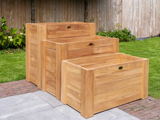 Teak-Pflanzkübel 50 x 100 x 50 cm