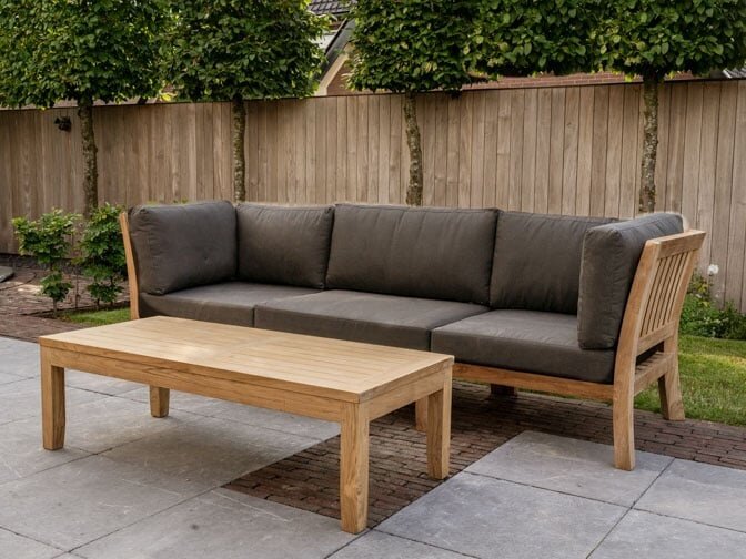 3/4 Personen Teak Loungebank New Ibiza mit Tisch
