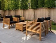 Loungeset Palermo mit Polstern 4 Personen Teak