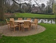 Set mit Teak-Gartentisch Toskana 175 cm mit 8 stapelbaren Stühlen