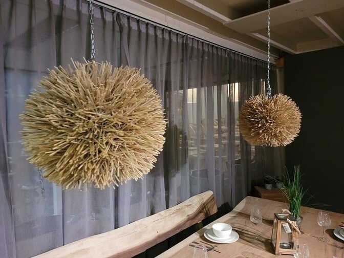 Rattan-Lampenschirm Igel 40x30cm