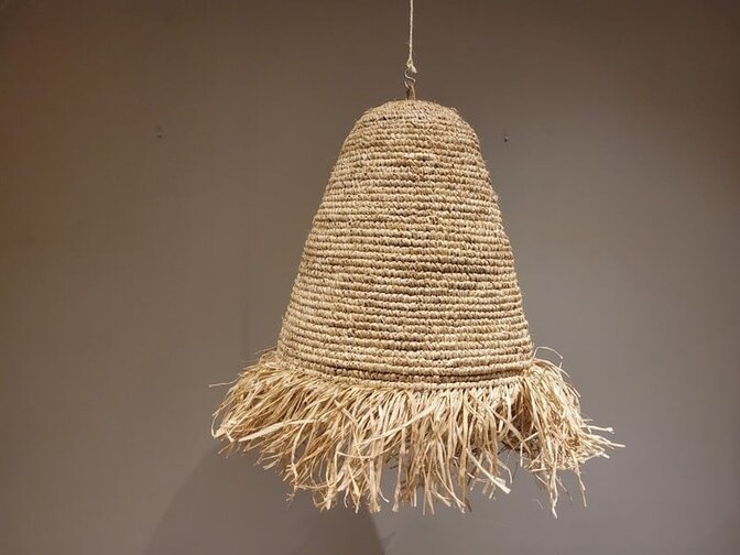 Lampenschirm im Ibiza-Stil 45x55cm Glockenform mit Franzen