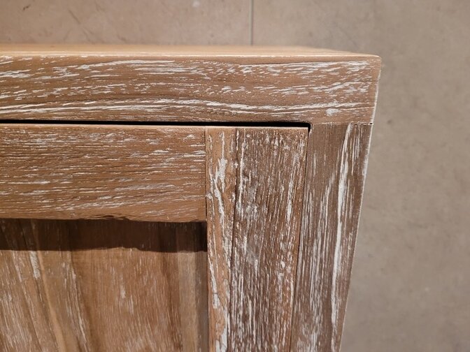 Teak-Waschtischunterschrank 40 x 22 x 71 cm – White Wash