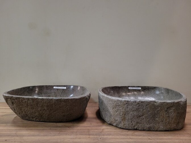 2 Waschbecken aus 1 Stein - 50x40x15cm - FL21483