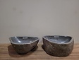 2 Flusssteinwaschbecken 47x43x15cm FL21324