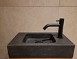Waschbeckenunterschrank aus Teakholz mit Waschbecken komplett – Natur