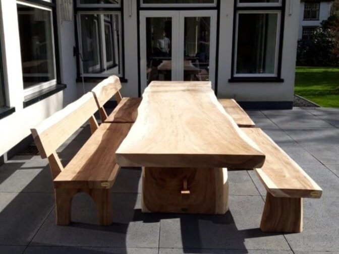Suar-Baumstamm-Tisch 480 cm