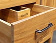 Teak Badmöbel-Set 60 cm naturfarben mit Spiegel und Waschbecken